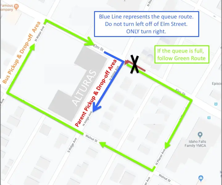 AIA Parking Drop-off Map
